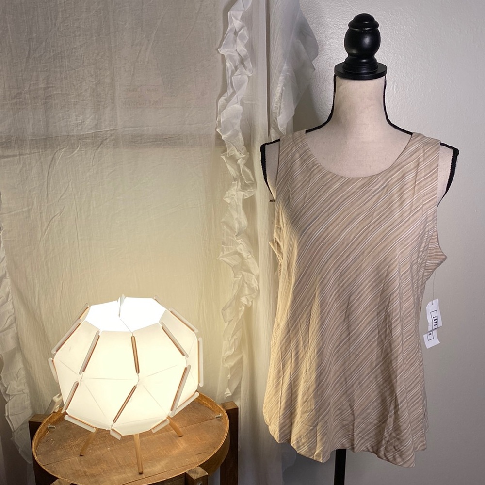 David Dart Collection NWT Desert Oasis Sleeveless Striped Top Blouse Size Medium